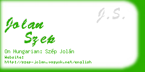 jolan szep business card